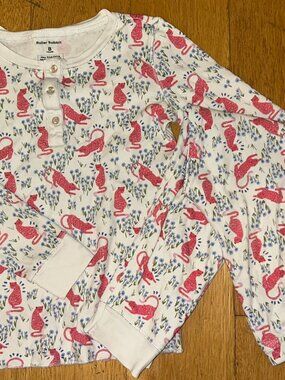 Roller Rabbit Kids Pajama Set - White with Cheetah Print